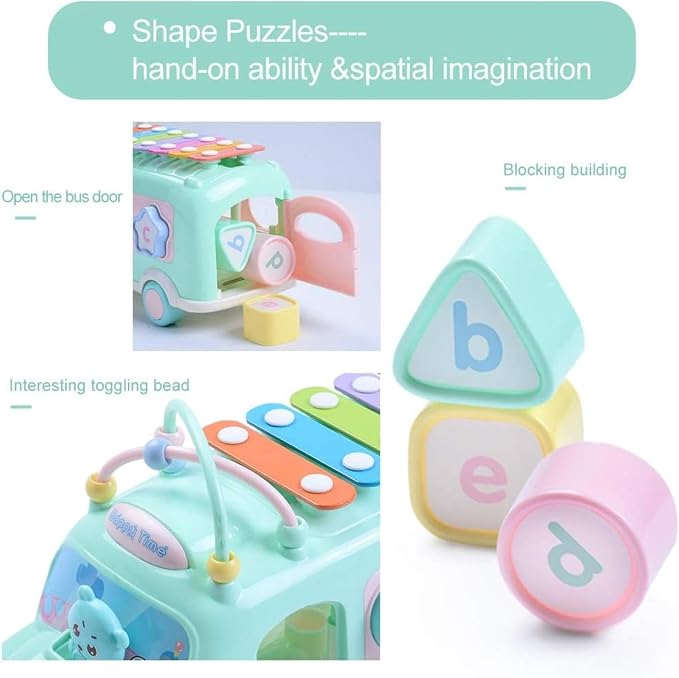 5-in-1 Baby Bus Xylophone Toys for 1 Year Old Girl - Image 6