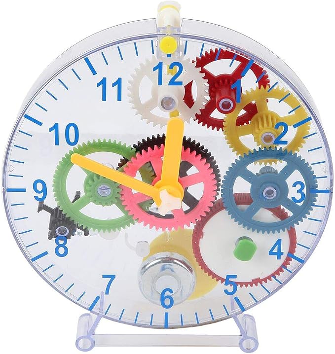 Lily's Home 31 Pieces Do-It-Yourself Children's First Puzzle Clock Kit, No Batteries Required, Learn How Clock Gears Work, Colorful and Educational Gift for Kids, Mechanical, Multi-Colored - Image 4