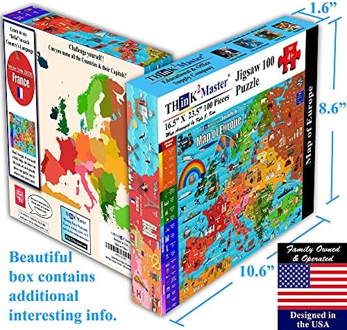Think2Master Map of Europe 100 Pieces Jigsaw Puzzle. Great Gift. European History. Size:23.4” X 16.5” by Kyle Kim - Image 5