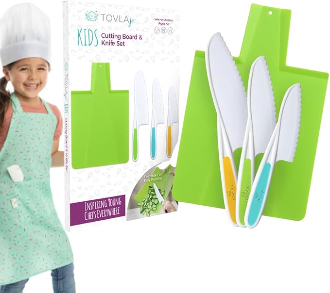 TOVLA JR. Toddler Montessori Kitchen Knife and Cutting Board Set – Safe, Kid-Sized Tools for Real Cooking – Ages 4+ Life Skills and Hands-On Prep - Image 8