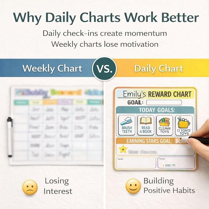 Reward Charts for Toddlers – Magnetic Daily Routine & Behavior Chart for Kids, Positive Reinforcement System for Home & Classroom (2 Pack) - Image 8
