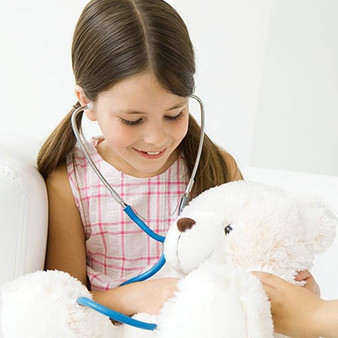 Zcaukya Kids Stethoscope, Real Working Nursing Stethoscope for Kids Role Play, Doctor Game (Blue)