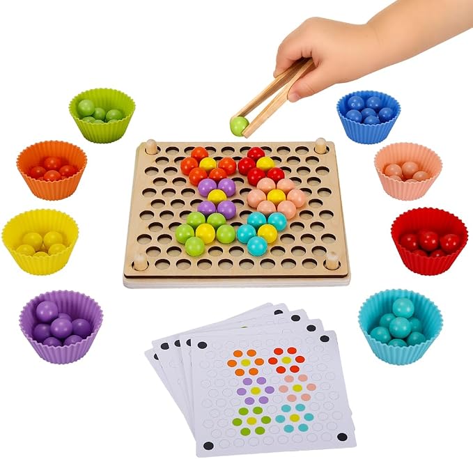 Offelec Fine Motor Games, Color Sorting Toys for Little Hands, Special Education Stacking Toy by Offelec