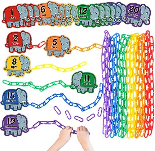 Aizweb 240pcs C-Clips Hooks Plastic Chain Links - Counting & Linking Activity Kit, Sensory Toys for Toddlers, Develops Kid's Fine Motor and Color Recognition & Sorting Skills,Educational Learning Toys by AIZWEB