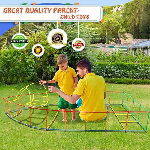 Ggiibro Creative Straw STEM Building Toys 450Pcs Aged for 3-5 5-7 Preschool Kids Constructor Toy Thin Tube Toy DIY Educational Interlocking Plastic Engineering Toys Kit for Boys and Girls - Image 6