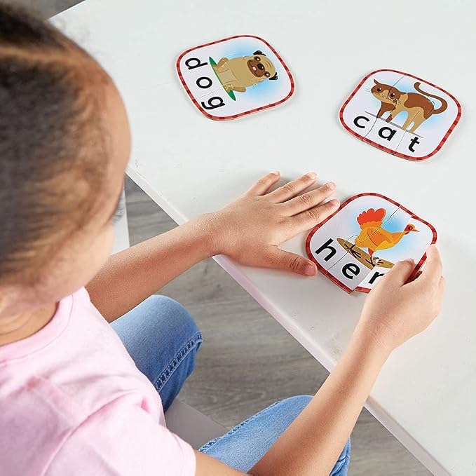 Learning Resources 3-Letter Word Puzzle Cards, Kindergarten Readniness, Self Correcting Puzzles, Ages 3+ - Image 4