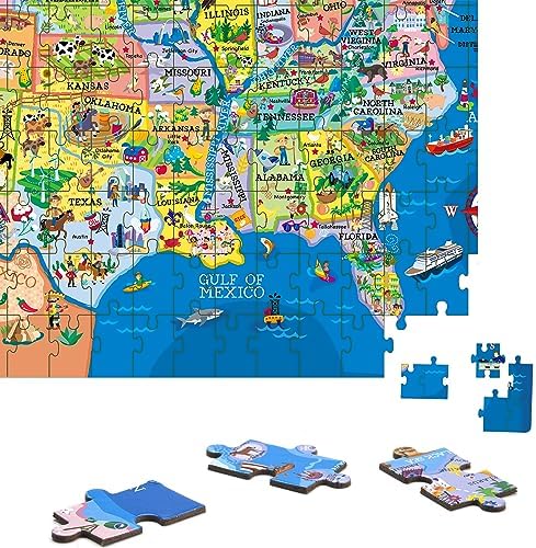 200 Pieces United States Map Jigsaw Puzzle for Kids Ages 4-8 - Image 3