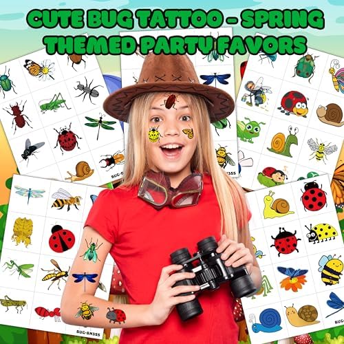 60PCS Bug Temporary Tattoos for Kids Toddlers - Image 3
