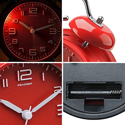 Peakeep 4 Inches Twin Bell Loud Alarm Clock for Heavy Sleepers - Image 5