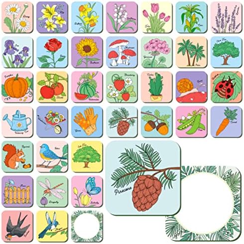 Hebayy Memory Matching Game, 72 PCS Grow A Garden Matching Cards for Toddlers 36 Designs Memory Cards Educational Toys for Preschool 4 5 6 Years Old by Stickyourhappymoment