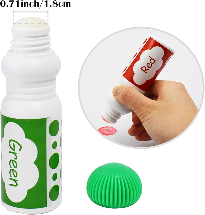 Yuanhe Bingo Daubers Dot Markers - Paint Dotters for Toddlers and Kids Art Supply, Set of 24 Pack (12 Colors)