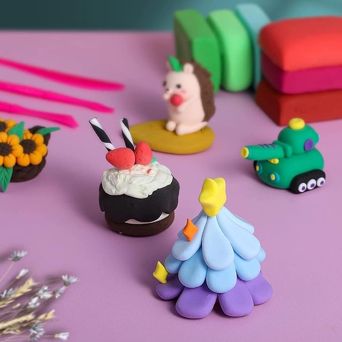 ifergoo Modeling Clay Kit for Kids - 24 Colors Magic Air Dry Clay, Ultra Light,Safe & Non-Toxic, Great DIY Gift for Age 3-12 Boys and Girls Children
