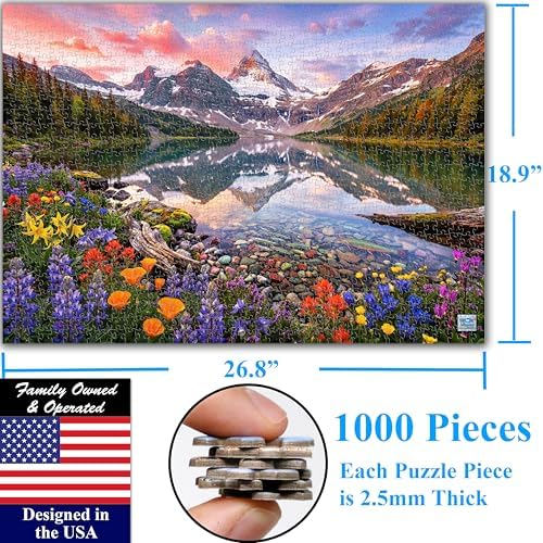 Think2Master Glacier Lake Reflections 1000 Pieces Large Format Jigsaw Puzzle: 13+, Teens, Adults & Families. Rocky Mountains Alpine Lake. Great Gift for Nature, Hiking, Camping. Size: 26.8” X 18.9” - Image 6