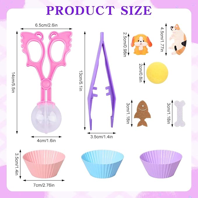 Sanixn 207 Pcs Pet Sensory Bin Fillers Dog and Cat Fine Motor Skills Pet Sensory Bin Item Pompoms Cups Tweezers Scissor Clips for Sorting Counting Fun Activities(Pet) - Image 3