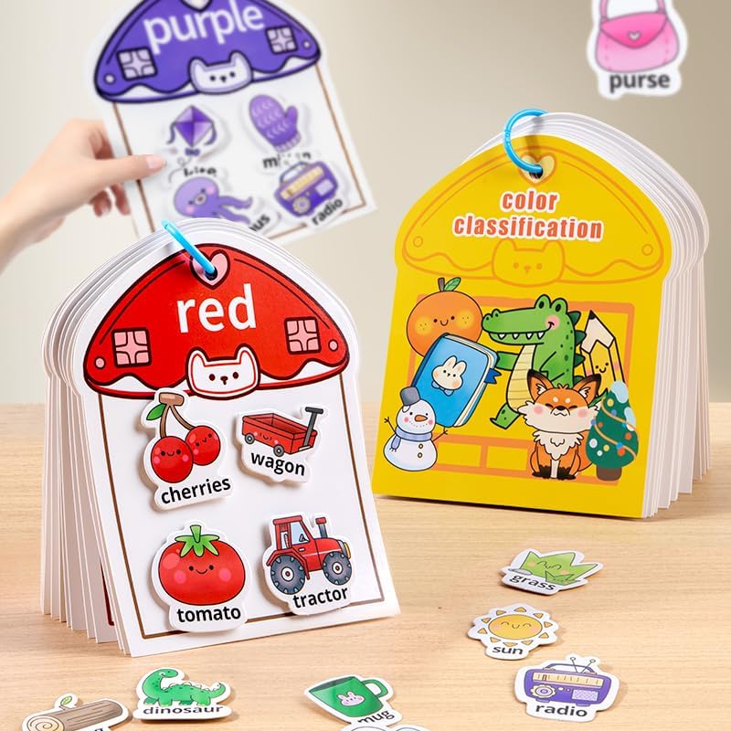 Montessori Busy Book Color Sorting Toys for Toddlers 3-5, Autism Educational Toys Preschool Learning Activities for Kids,Poke a dot Book Sensory Fine Matching Games for 3 Year Old Boys Girls Gifts - Image 7