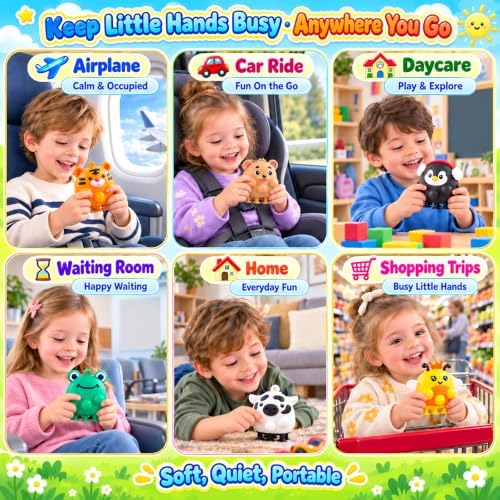 ChildFun 6 PCS Animal Suction Popper Sensory Toys, Travel Toys for Airplane & Car Activities, Silicone Pop Fidget Toys for Kids, Birthday Gifts for Girls & Boys - Image 5