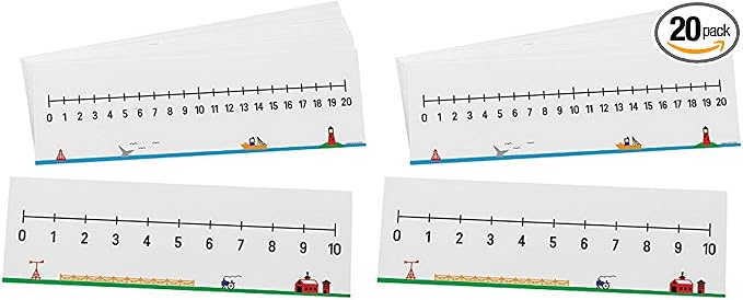 Didax Educational Resources 0-10/0-20 Number Line, Set of 10, Multi (211557) (Pack of 2) by Didax