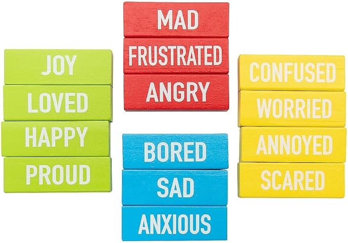 Fun Express Social Emotional Learning Emotions Block Tower Learning Game - 55 Pieces - Image 2