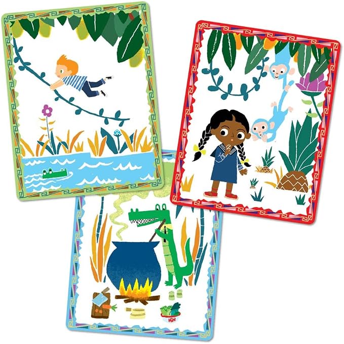 eeBoo: Volcano Island Create a Story Pre-Literacy Cards, 36 Cards with Colorful Characters, Encourages Imagination, for Ages 3 and up - Image 4