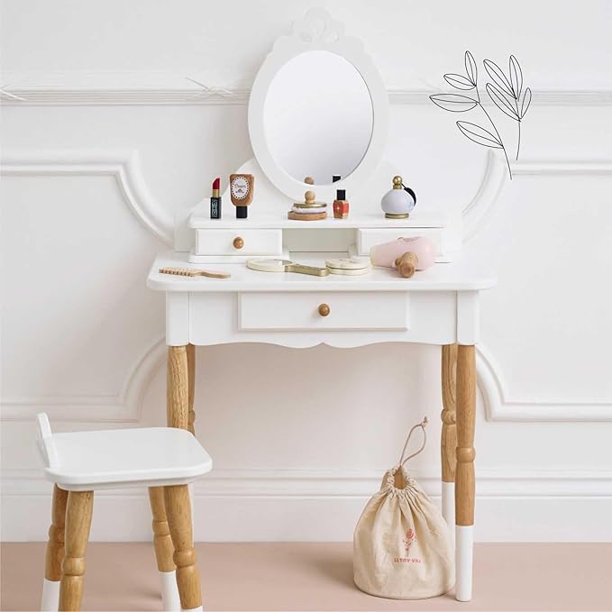 Le Toy Van - Wooden Cosmetic Set With Bag Role Play Toy | Star Beauty Bag Pretend Play Set - Suitable For 3 Years +