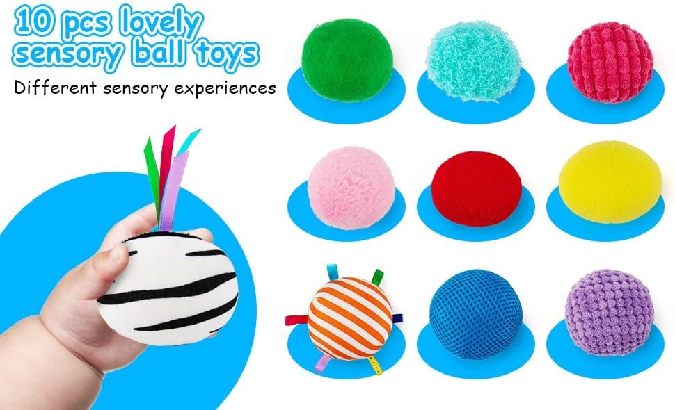 Baby Sensory Texture Ball Toy Set,10Pcs Montessori Toys for Babies 6-12 Months,Develop Fine Motor & Sensory Play for Newborns’ Early Learning,Fidget Stress Toys for Autism/Anxiety Relief. - Image 5
