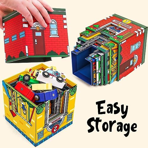 Atoylink Toddler Sorting and Stacking Toys with Magnetic Wooden Cars & Community Helpers, Baby Number Blocks Nesting Boxes Preschool Learning Montessori Toys for 2 3 Year Old Boys Girls Gift - Image 6