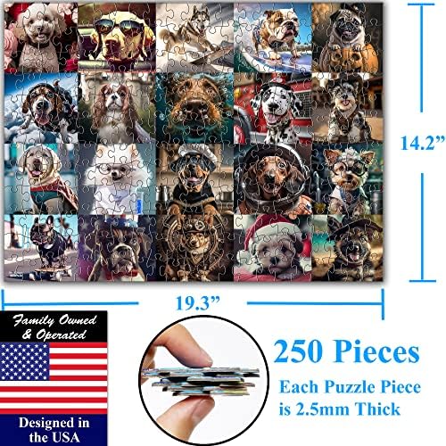 Think2Master Cute Dogs 250 Pieces Jigsaw Puzzle Featuring heartwarming Puppies and Dogs. Great Puzzle. Great Gift. Large Pieces. Size: 14.2” X 19.3” - Image 2