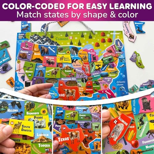 US Map Puzzles for Kids Ages 4-6 - Magnetic Toddler Puzzles Ages 3-5 - Image 4