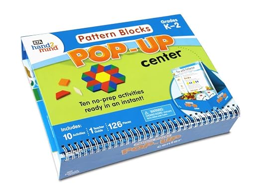 hand2mind Pattern Blocks Pop-Up Learning Activity Center, Create and Play Pattern Blocks, Foam Shapes, 3D Shapes Manipulatives, Geometric Shapes for Kids, Learning Shapes for Kindergarten - Image 8