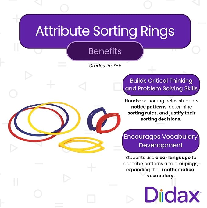 Didax Attribute Sorting Rings – Hands-On Math Manipulatives for Sorting, Classification, Patterns & Critical Thinking, Classroom & Homeschool - Image 5