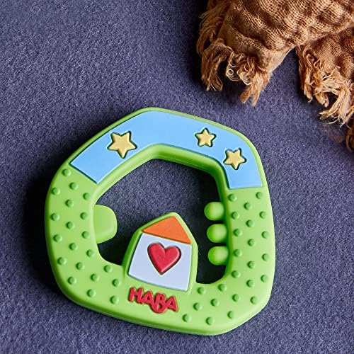 HABA Silicone Teethers for Babies 6-18 Months - Dreamland Design Silicone Teether Ring and Grasping Toy for Safe Sensory Development - Dishwasher Safe Baby Essentials - Image 4