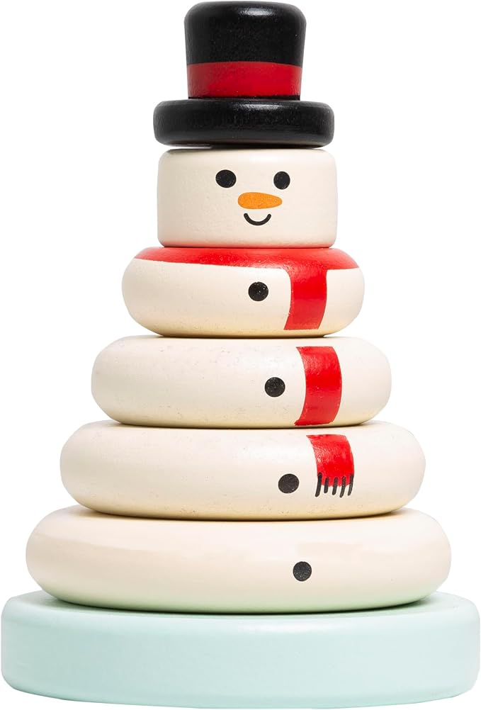 Pearhead Christmas Snowman Stacking Toy Set, Holiday Toys for Toddlers by Pearhead