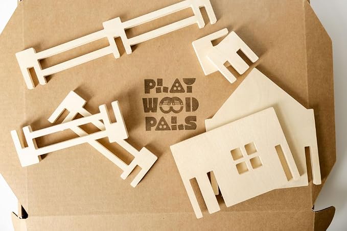Natural Wood Farm Building Set for Kids Ages 3+, 34-Piece Farm Construction Toy with Interlocking Barns and Fences, Open-Ended Creative Building & Imaginative Play - Image 7