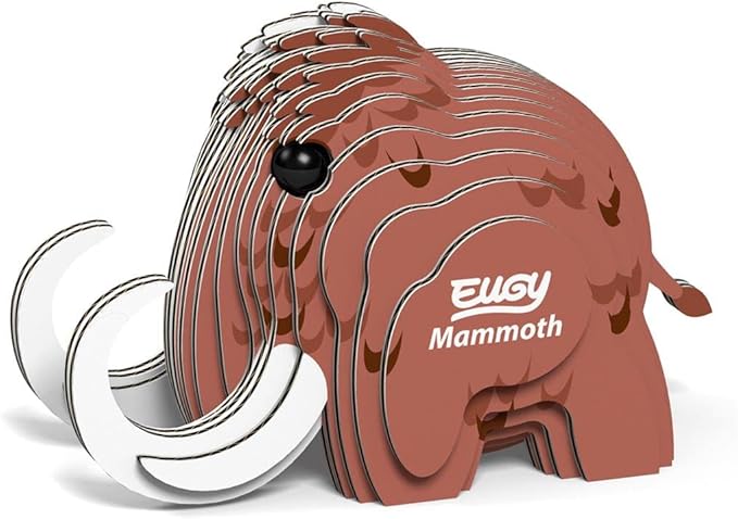 Eugy Mammoth 3D Puzzle, 22 Piece Eco-Friendly Educational Toy Puzzles for Boys, Girls & Kids Ages 6+