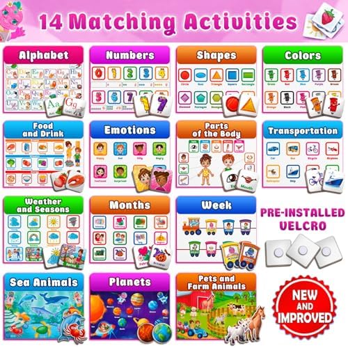 Curious 2 Learn Montessori Busy Book for Toddlers Ages 3–5 — PRE-Installed Velcro, 28 Activities, 165+ Pieces, Travel Bag & 8 Markers — Screen-Free Preschool Learning Toy, Boys & Girls - Image 2