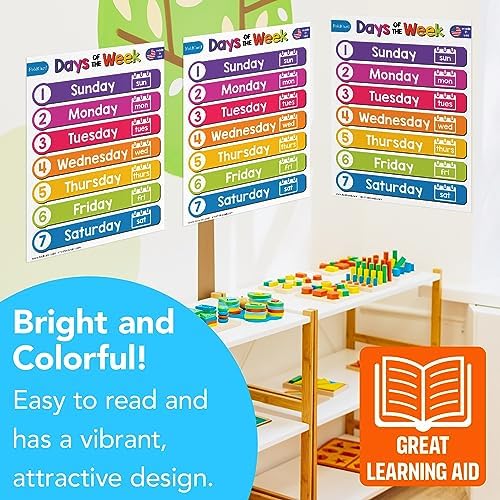 FoldCard Days of the Week Chart Educational Poster 8.5x11 5pk - Image 5