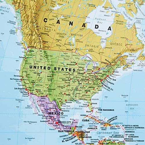 Maps International World Wall Map - Map of The World Poster - 23 x 33 - Front Lamination - Updated 2025 - Image 4
