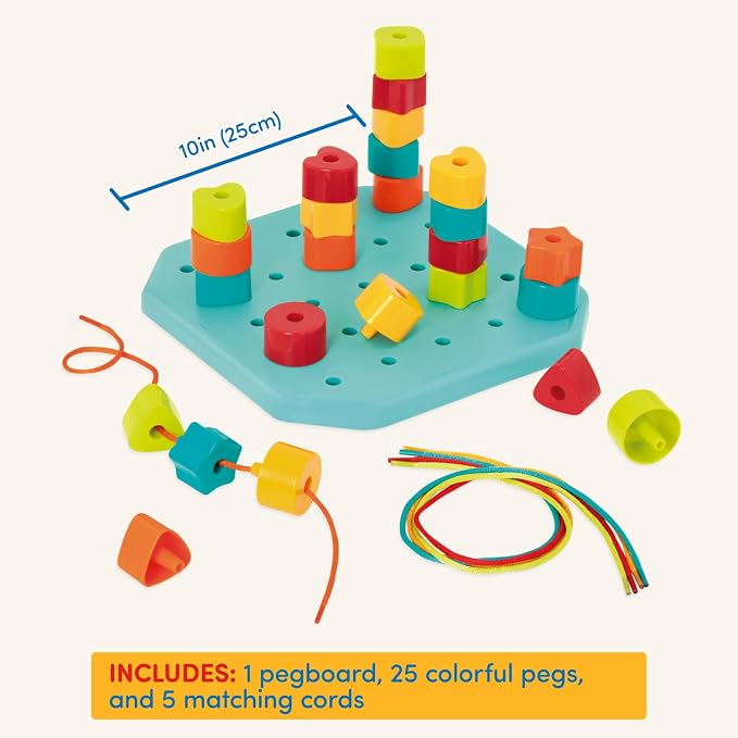 Battat Toddler, Count & Match Stacking Pegboard Toy - Image 5