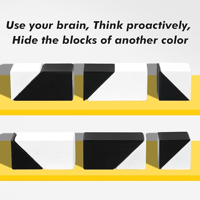 Brain Teaser Puzzles, Wooden Blocks Logic Game with 80 Challenges for Kids, Teens & Adults - IQ Test Mind Puzzle Toys, Perfect Birthday Gifts & Stocking Stuffers for Boys & Girls
