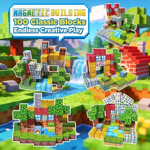 100PCS Magnetic Blocks Toys for Kids, Magnetic BuildIing Blocks Cubes,STEM Montessori Stacking Magnetic Tiles Toys for Kids Toddlers Boys Girls Ages 3 4 5 6 7 8-12 Birthday Gifts Party Supplies - Image 4