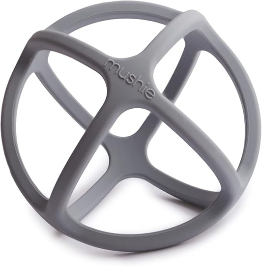 mushie Silicone Baby Teether Ball Toy (Dove Gray)