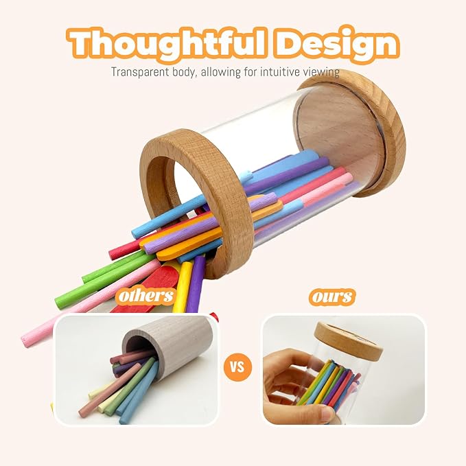 Montessori Shape & Color Sorting Montessori Toys for Toddlers 3, Wooden Fine Motor Skills Sensory Toy Preschool Learning Toys Travel Gift for Boys and Girls (Acrylic Set) - Image 4