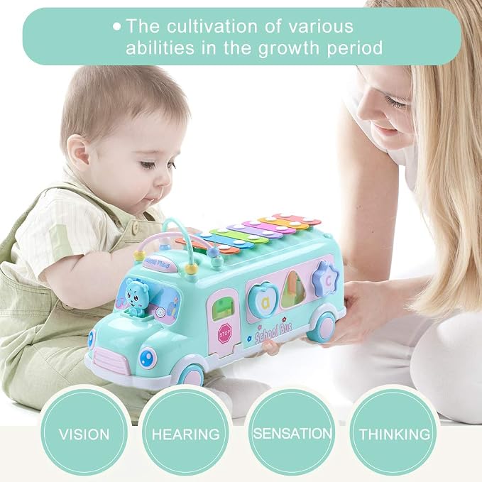 5-in-1 Baby Bus Xylophone Toys for 1 Year Old Girl - Image 8