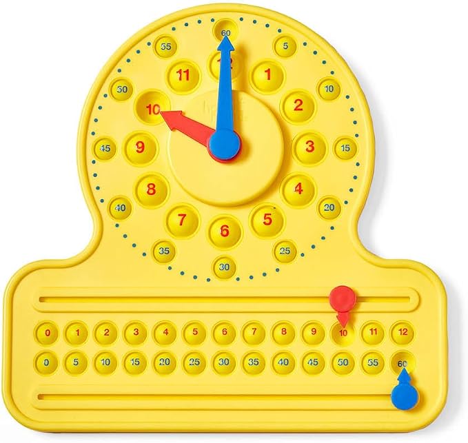 hand2mind NumberLine Clock Sensory Bubble Popper, Push Pop Fidget Toys, Learn to Tell Time, Teaching Clock for Kids, Fidgets for Classroom, Math Toys, Kindergarten Learning Activities by hand2mind