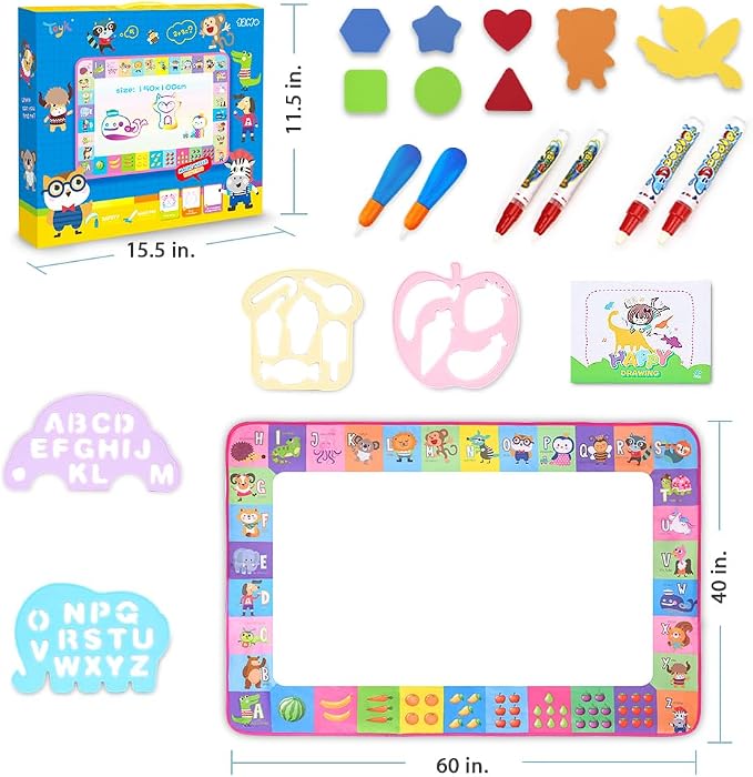 Water Doodle Mat - Kids Painting Drawing Board, Gift Toy for Ages 3-12 Pink - Image 5