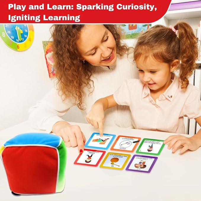 Thought-Spot Play & Learn Cube | Roll and Play Game for Toddlers | First Educational Game Ages 18+| Teaches Colors, Numbers, Letters, Emotions | Soft Cube with Activity Cards | Speech Therapy - Image 7