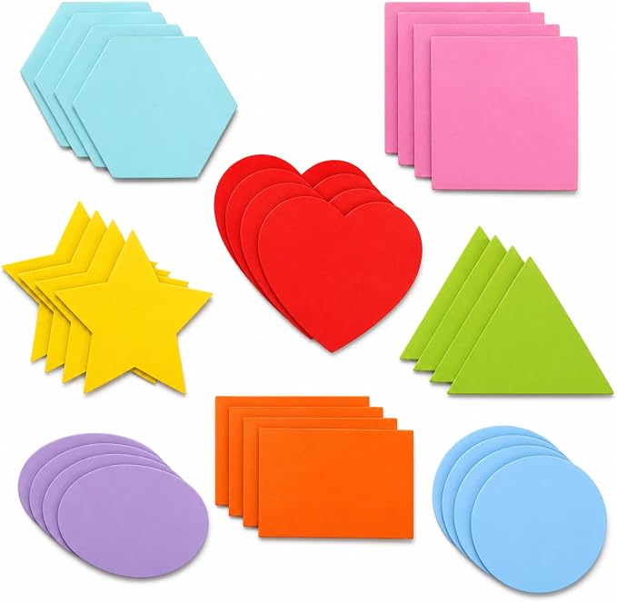 120 Color-Coded Paper Shape Cutouts, 8 Shapes, 3.9-Inch by Remerabel