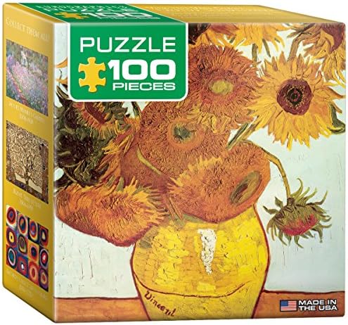 EuroGraphics Twelve Sunflowers Vincent Van Gogh Mini Puzzle (100-Piece), Multi by EuroGraphics