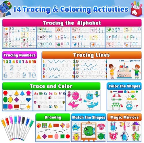 Curious 2 Learn Busy Book for Toddlers 3-5 – Montessori Preschool Learning Activities, Velcro Sensory Toy, Travel Toys Airplane Car, 28 Activities with Carry Bag & Markers – Pre-K Gift Boys Girls - Image 3