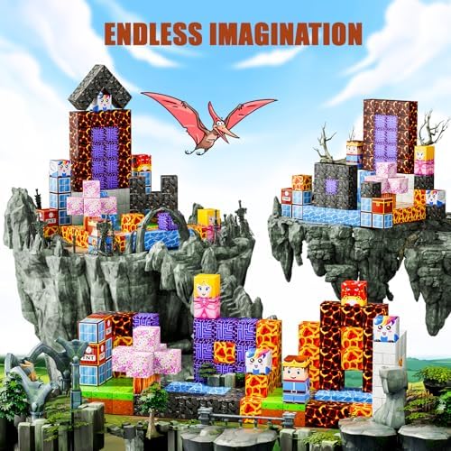 Magnetic Blocks - Build Magnet World Magic Portal Set, Magnetic Tiles Building Blocks Toddler Toys STEM Sensory Outdoor Toys for 3+ Year Old Boys & Girls, Creative Kids Games Kids Toys-120PCS - Image 4